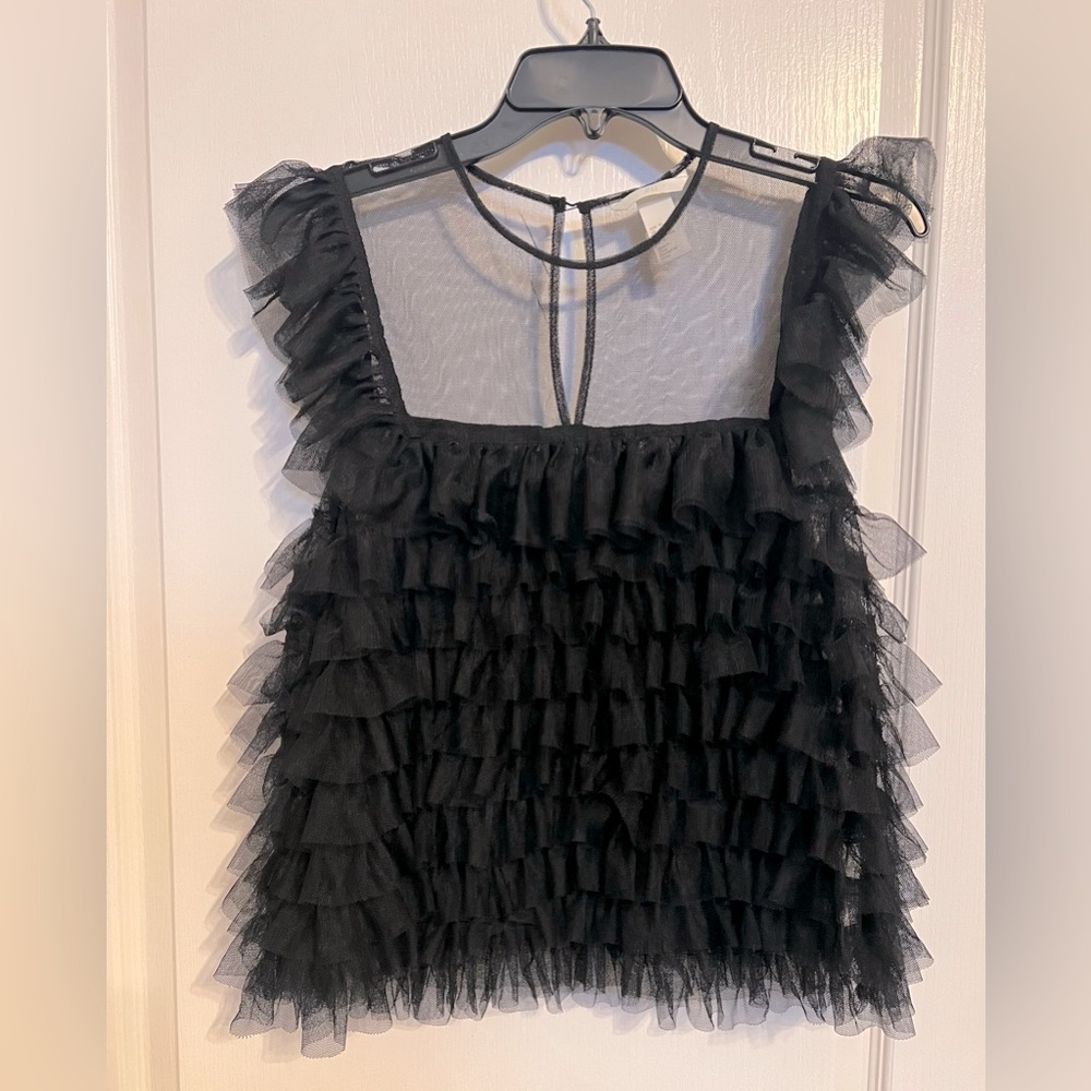 Woman’s Ruffle Armhole Solid Top - Picture 1 of 3